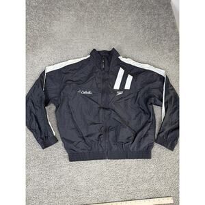 Vintage Speedo Team Jacket Mens XL Black Paul Mitchell Full Zip Windbreaker 90s